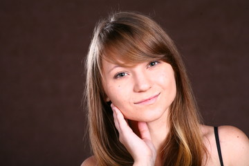 Fototapeta premium Brunette Woman With Healthy Hairs