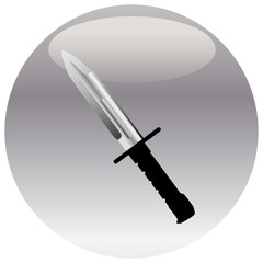 Fototapeta na wymiar nóż metalowy, błyszczący przycisk ikona