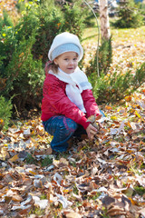 girl with leaves