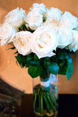 bouquet of white roses