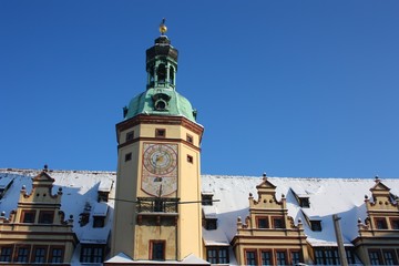 altes rathaus leipzig im winter
