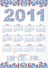 Vector calendar 2011