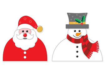 Santa and Snowman Graphic vector