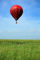 Hot air balloon on the sky