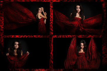 woman in scarlet dress