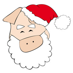 Fototapeta premium Santa Claus pig smiling.