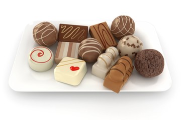 Chocolate truffles on a plate
