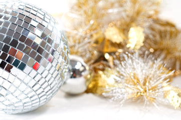 Disco ball with christmas decoration