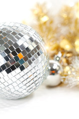 Disco ball with christmas decoration