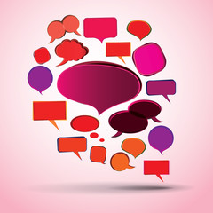 Big speech bubble made from colorful small bubbles