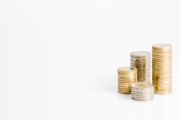 Geld Münzen Turm Euro Stapel