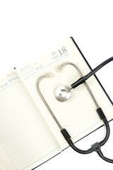 Diary and stethoscope