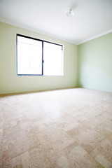Verticle composition, green empty room