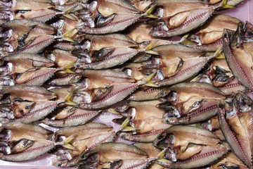 Dried fish on the market in Thailand