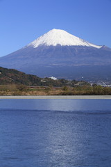 Mt. Fuji over the Fuji River