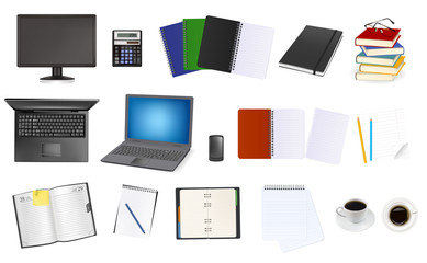 Business and office supplies. Vector illustration.