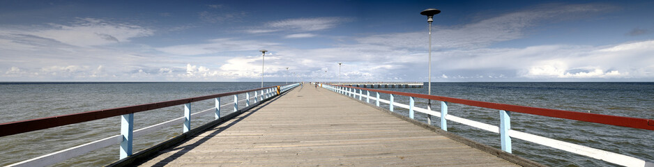 Panorama Baltic sea and bridge