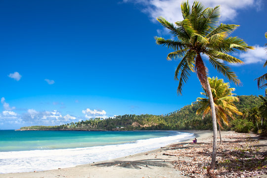Beautiful tropical  beach in Baracoa, Cuba