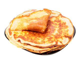 Fried pancakes on a plate,isolated.