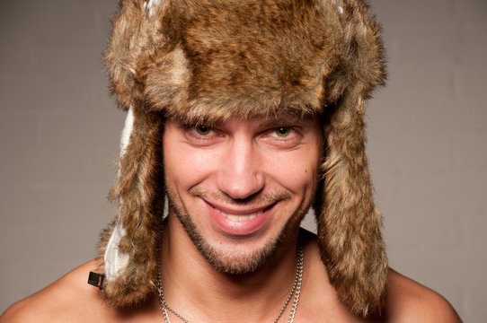 Male in fur hat