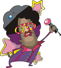 Pop star singer cartoon