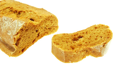 long loaf isolated on white background