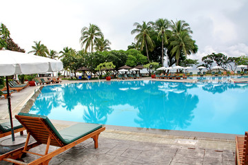 Beautiful swimming pool at an thailand resort
