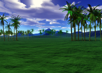 colorful tropical landscape