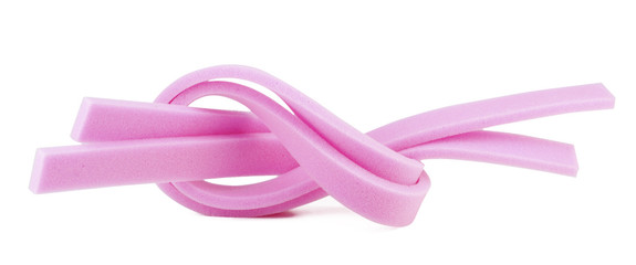 Knot from pink foam rubber