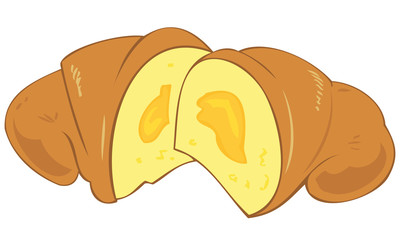 Croissant with custard cream.