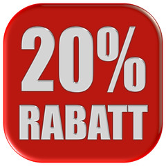 Button rot Ecken rund 20% RABATT