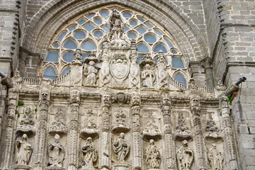 Fotobehang Fachada de la catedral de Ávila © risquemo