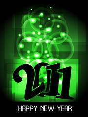 2011 Happy New Year greeting card or background.