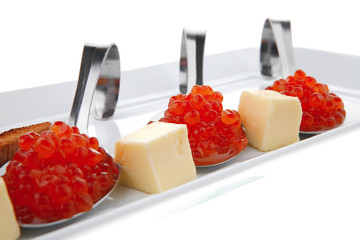 red caviar on white