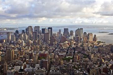 Fototapeta premium aerial view over Manhattan