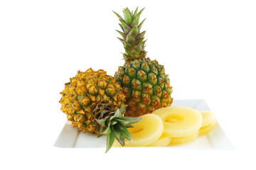 two pineapples on plate