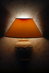light lamp on the wall
