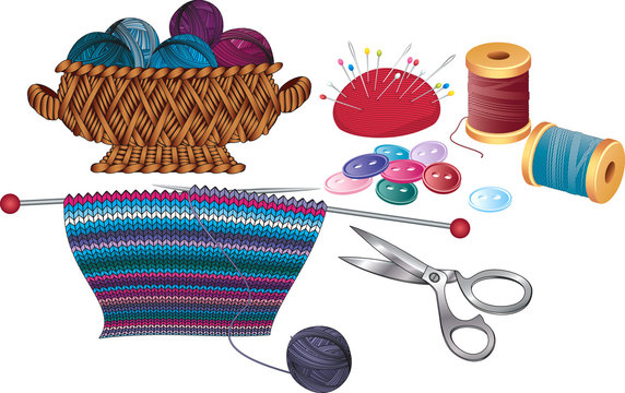 Items for knitting and sewing