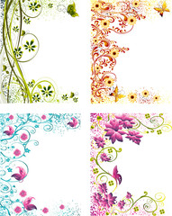 abstract flower Illustration vector spring summer colors