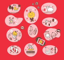 Baby girl elements set