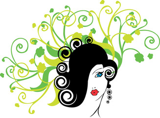 vector beautiful girl