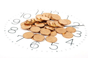 Clock and coins
