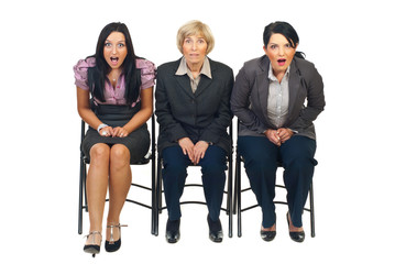 Obraz premium Shocked group of businesswomen
