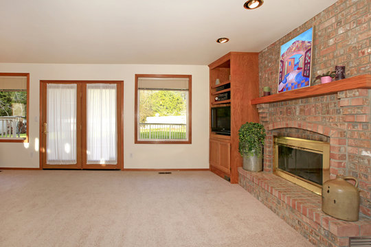 Living room with fireplace