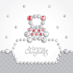 Christmas background decorated with jewels