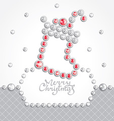 Christmas background decorated with jewels
