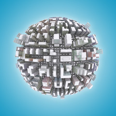 3d City planet concept