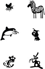Fototapeta premium Animaux noir et blanc