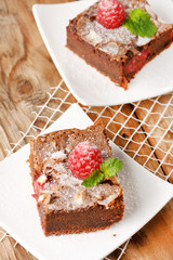 chocolate cake with raspberry