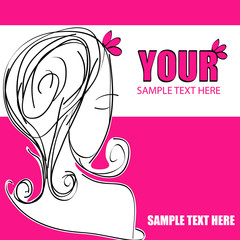 Vector cute fashion girl background